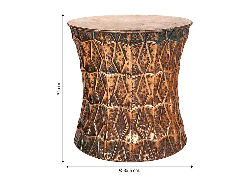 Tabouret en métal doré 35.5x35.5x34h