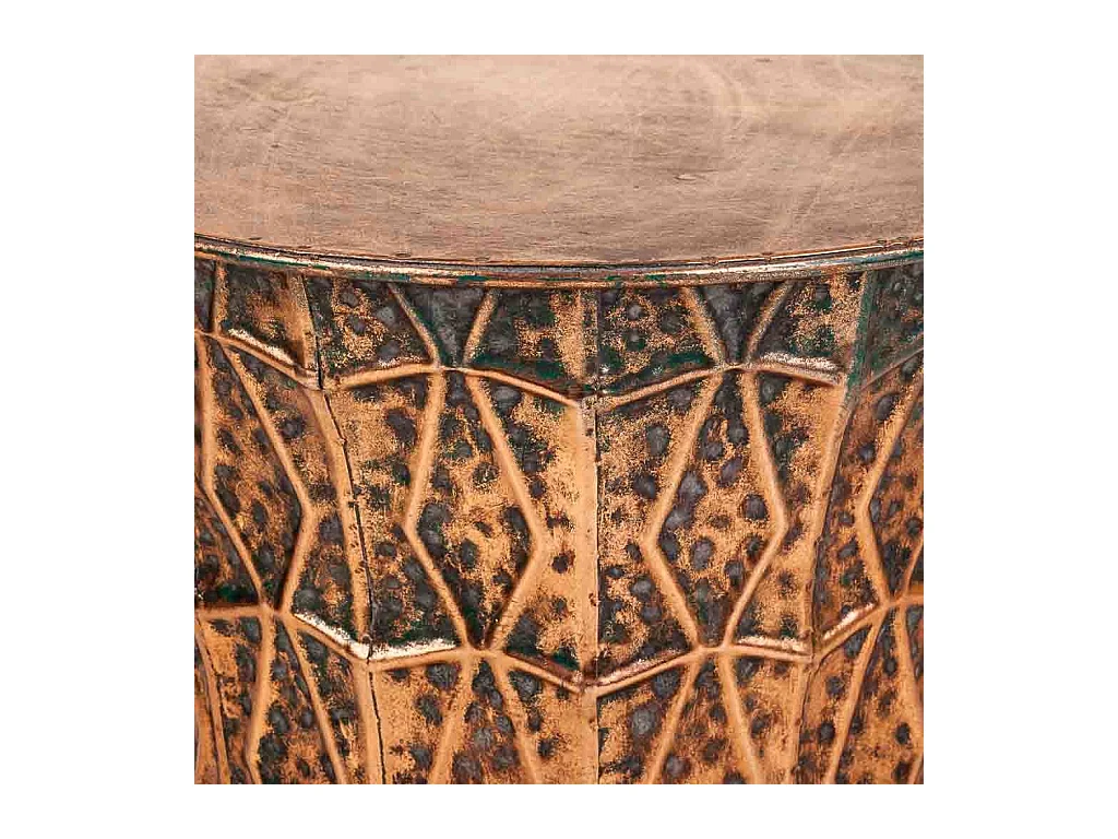 Goldener Metallhocker 35,5x35,5x34h cm