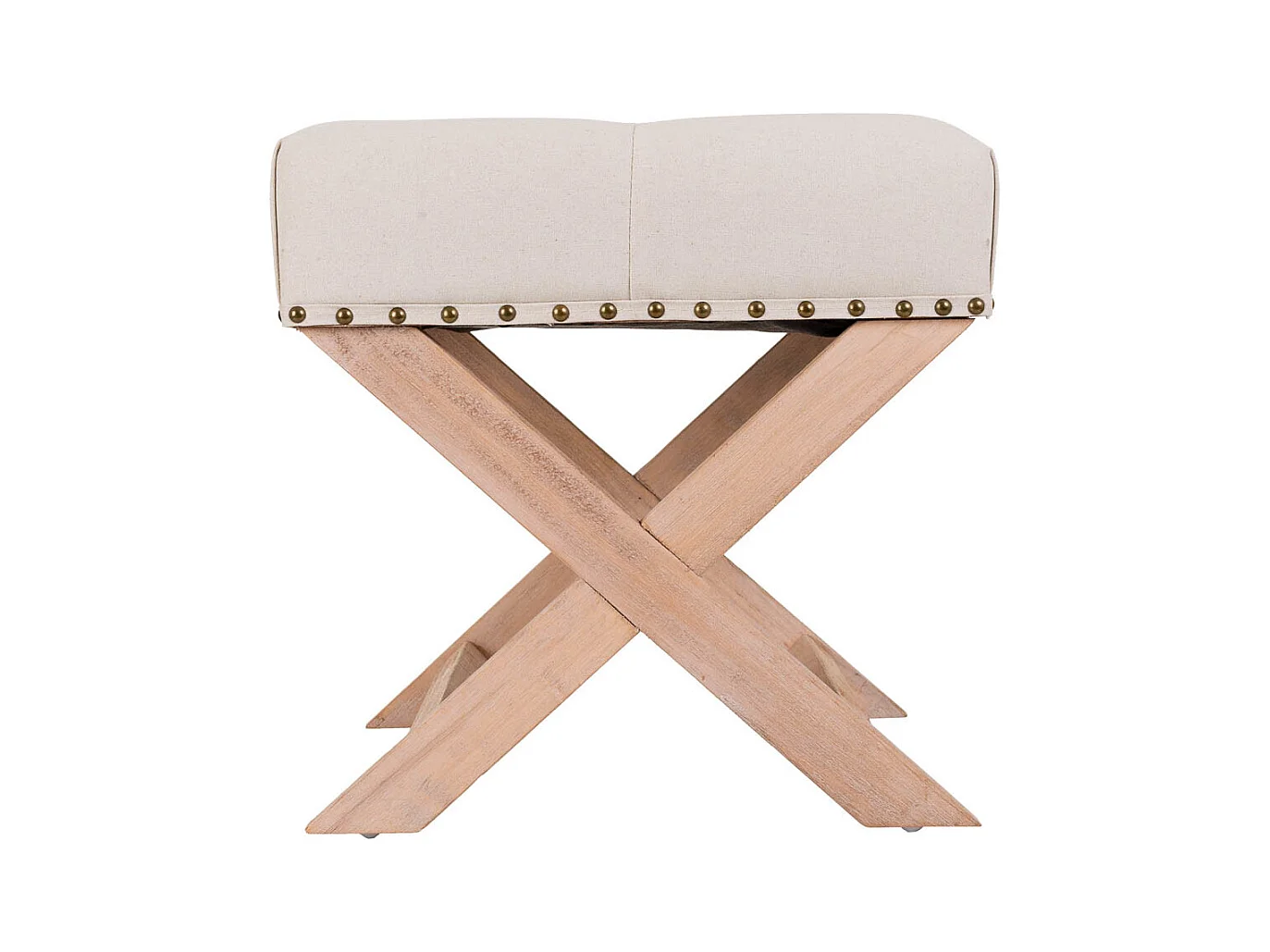 Creme gepolsterte Holzbank 49x46x46h cm