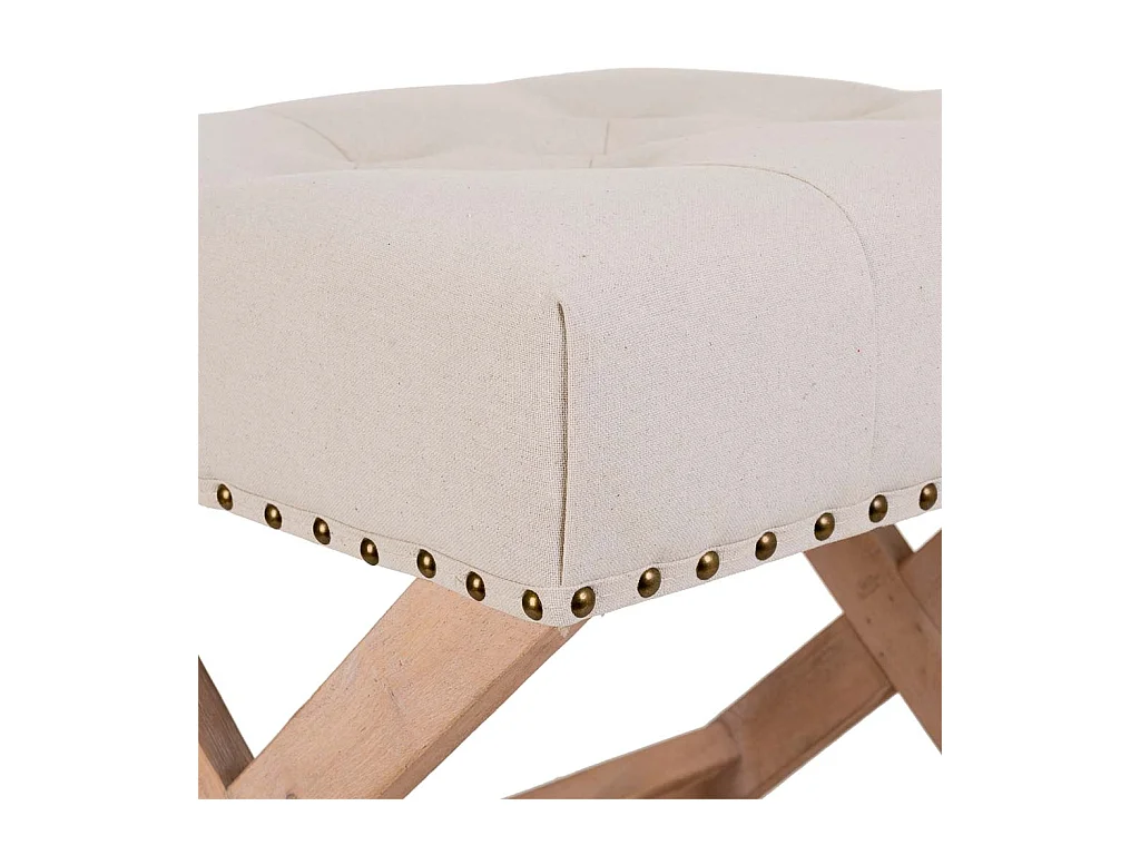 Creme gepolsterte Holzbank 49x46x46h cm