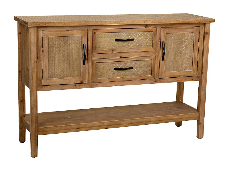 Banc en bois tapissé couleur crème 49x46x46