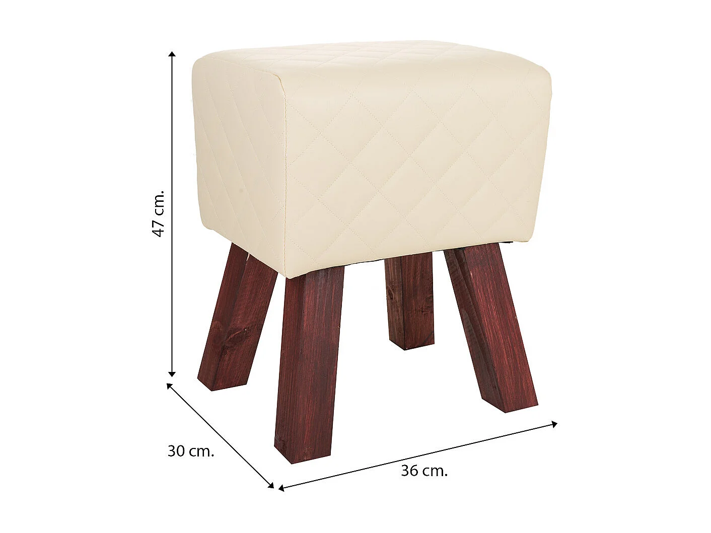 Banqueta estofada branca 36x30x47