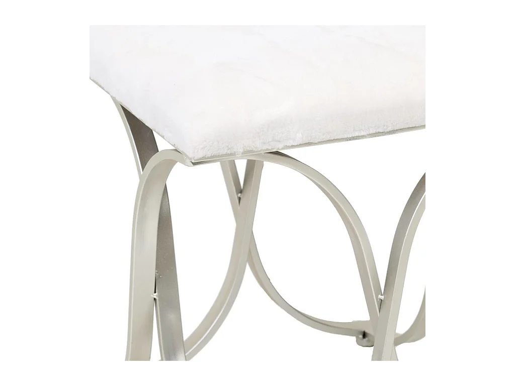 Gepolsterte silberne Metallbank 41x41x47h cm