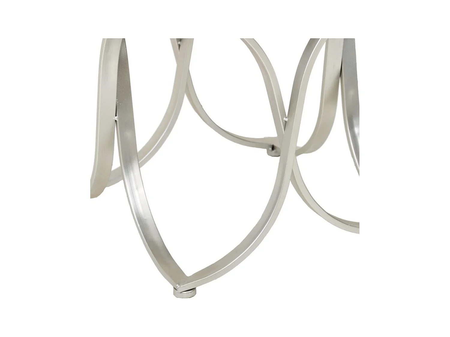 Gepolsterte silberne Metallbank 41x41x47h cm