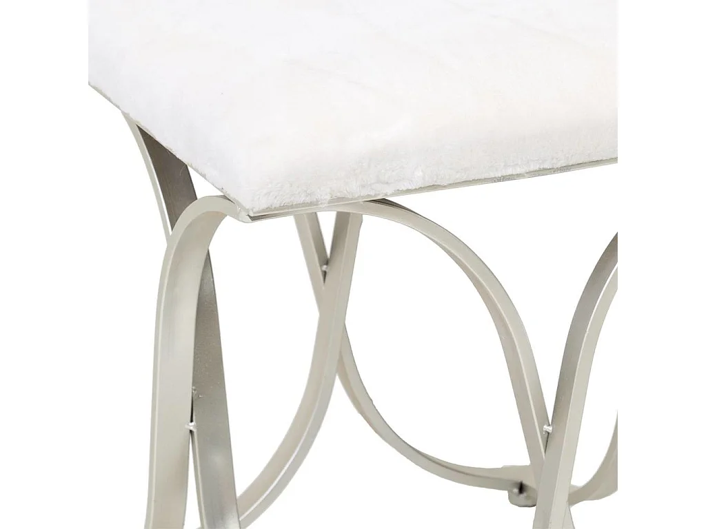 Gepolsterte silberne Metallbank 41x41x47h cm