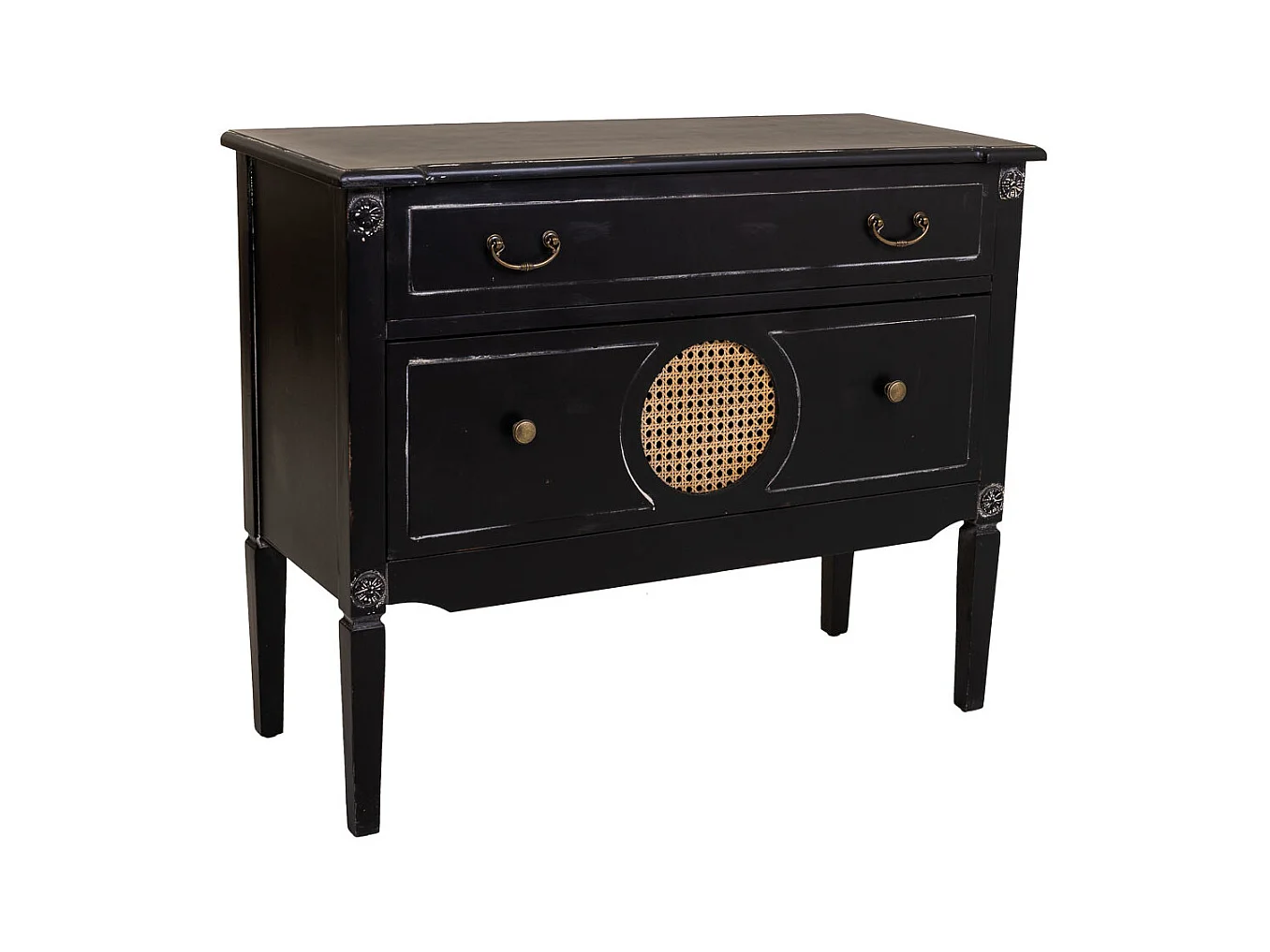 Commode en bois noir 88x38x72h