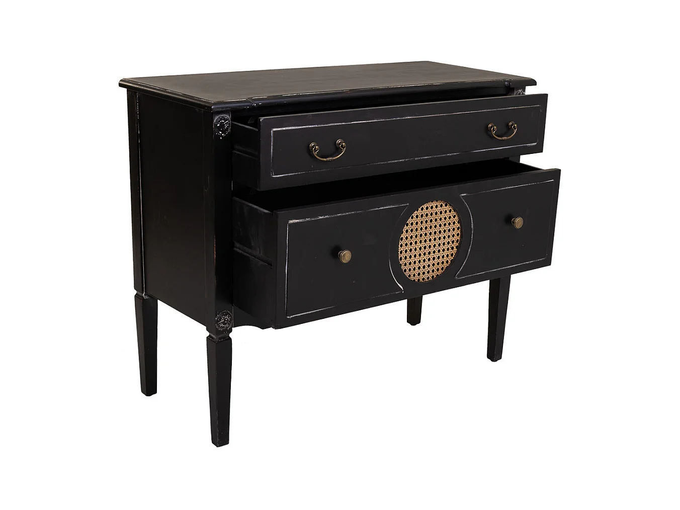 Commode en bois noir 88x38x72h