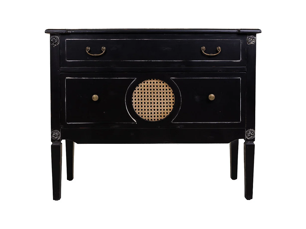 Commode en bois noir 88x38x72h