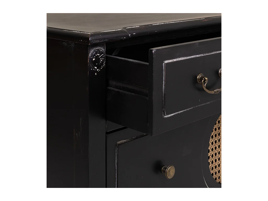 Commode en bois noir 88x38x72h