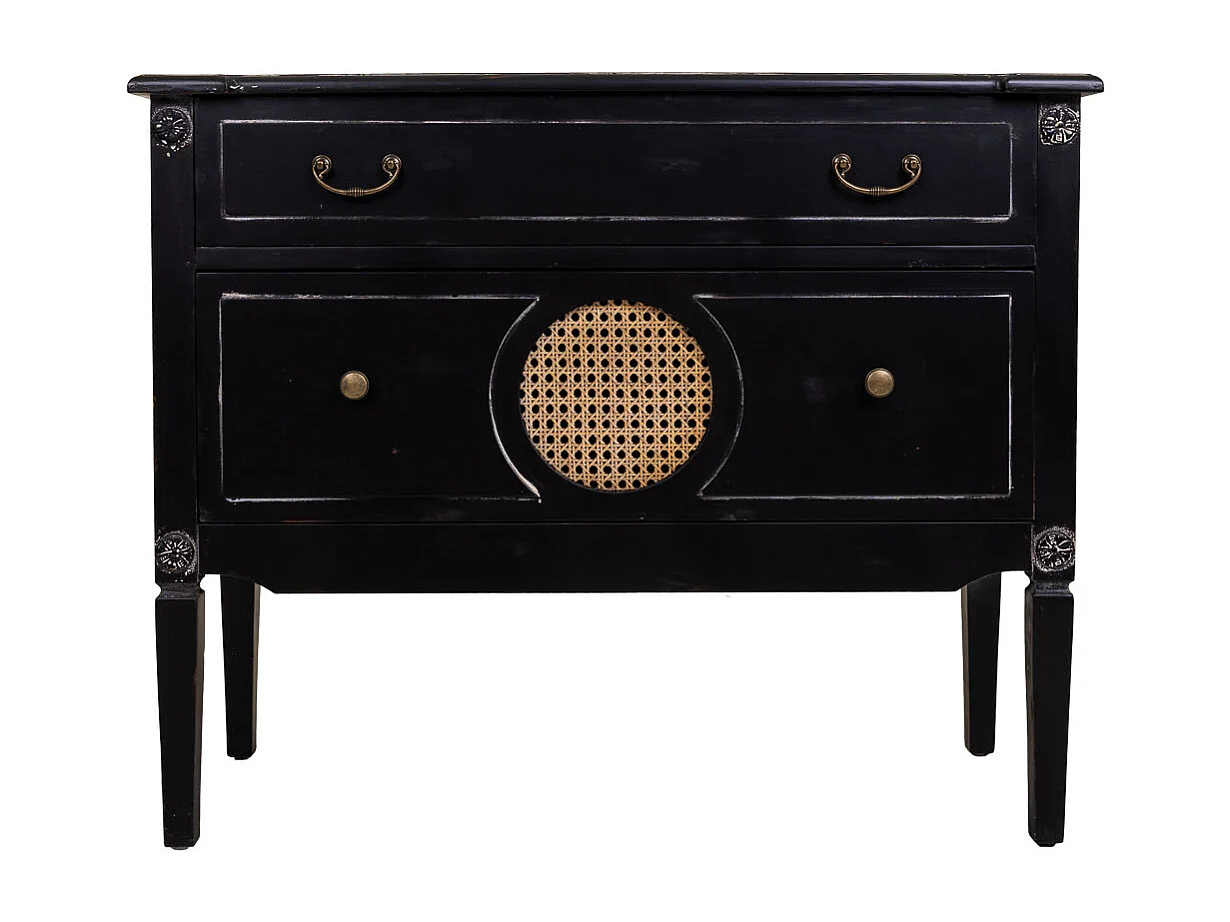 Cômoda de madeira preta 88x38x72