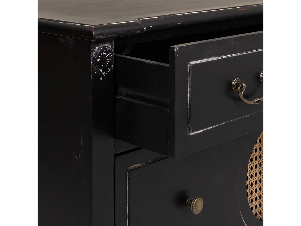 Cômoda de madeira preta 88x38x72