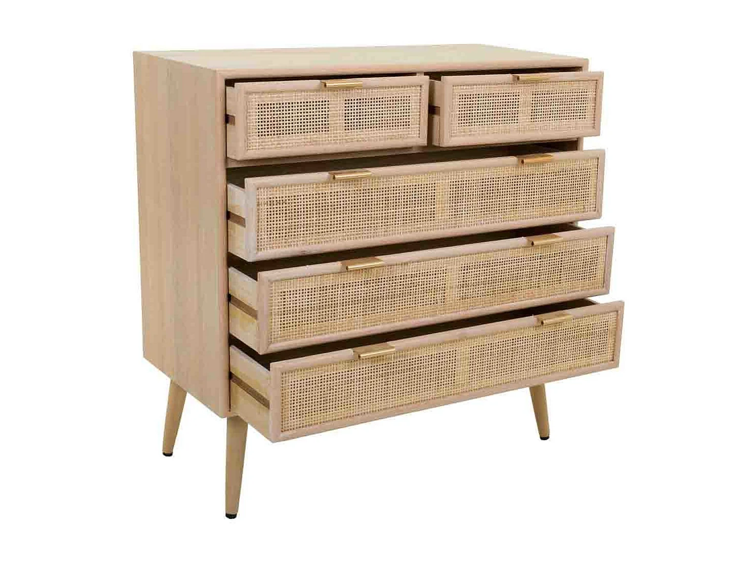 Cômoda de malha de madeira e marrom 80x39,5x81