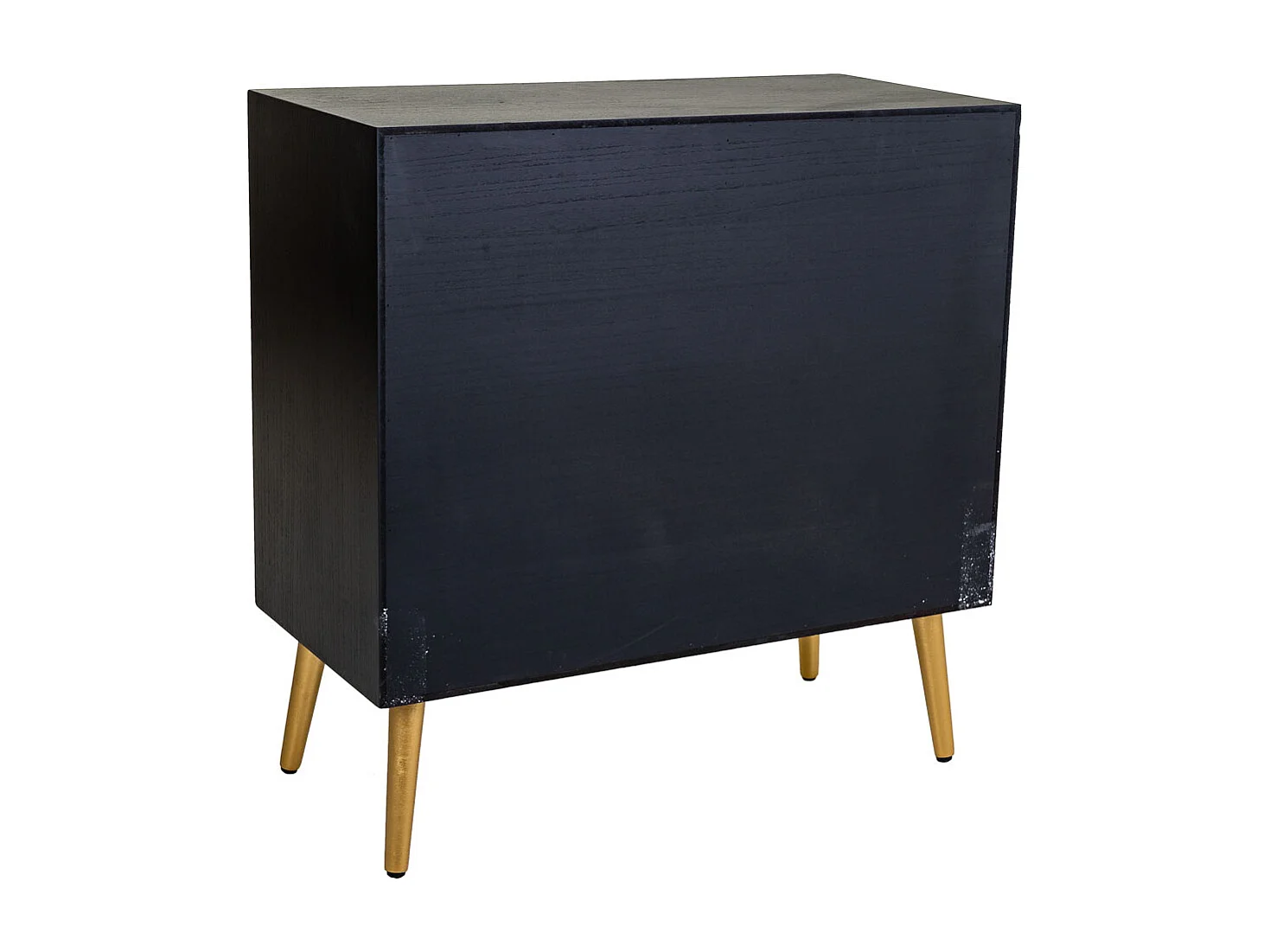 Kommode aus schwarz lackiertem Holz und Netz, 80 x 39,5 x 81 cm