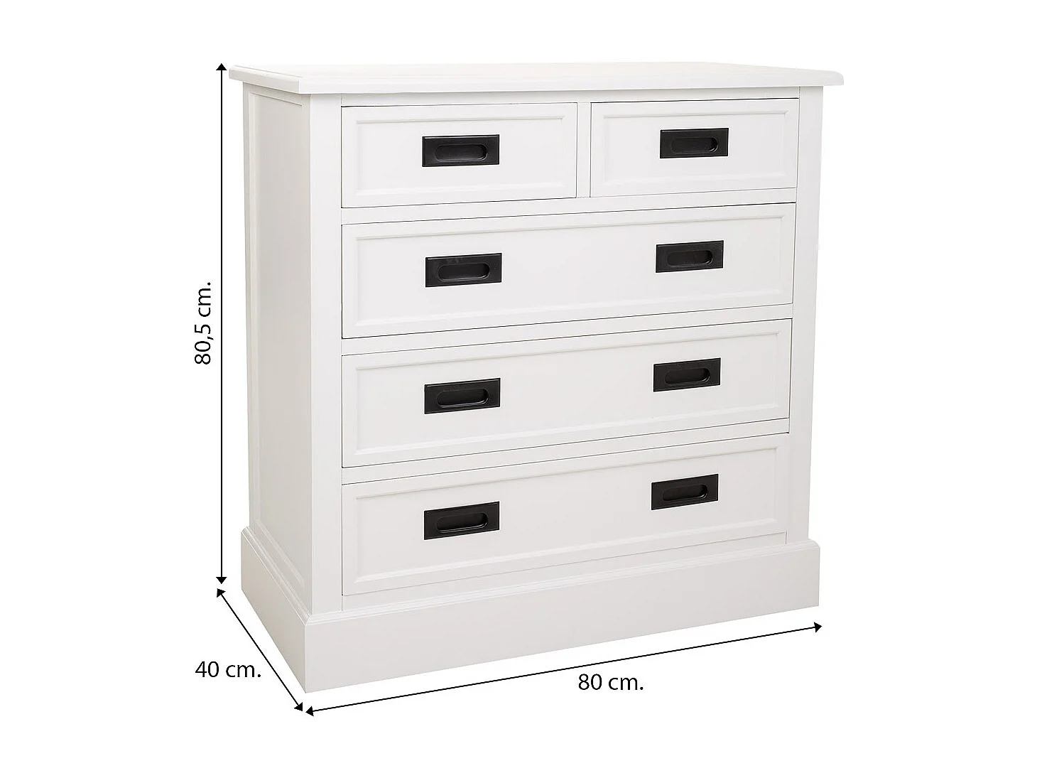Cômoda madeira branca 80x40x80,5