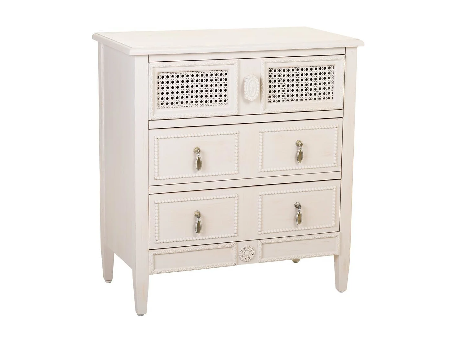 Cómoda de madera beig 65x36x70 cm