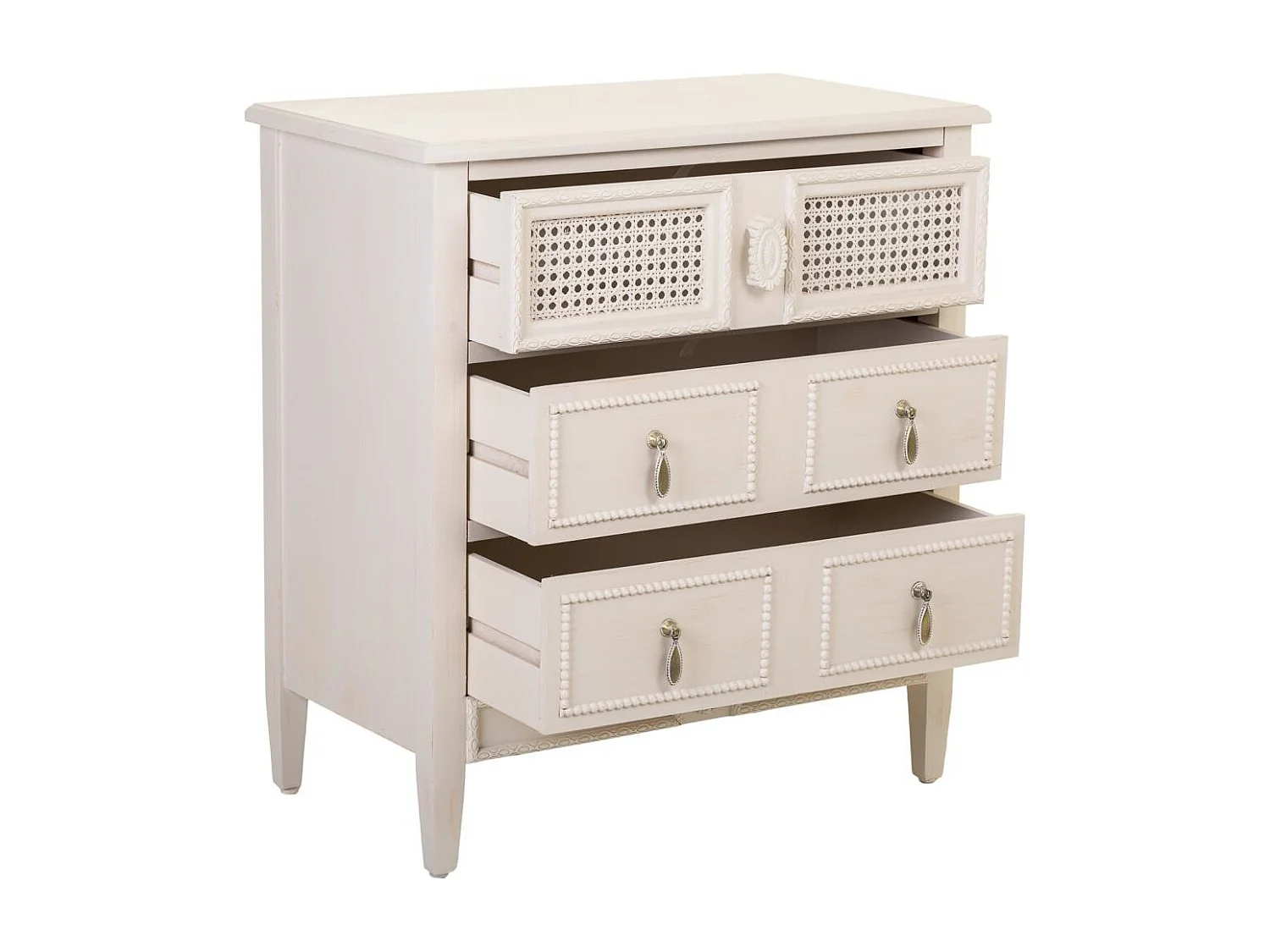 Cómoda de madera beig 65x36x70 cm