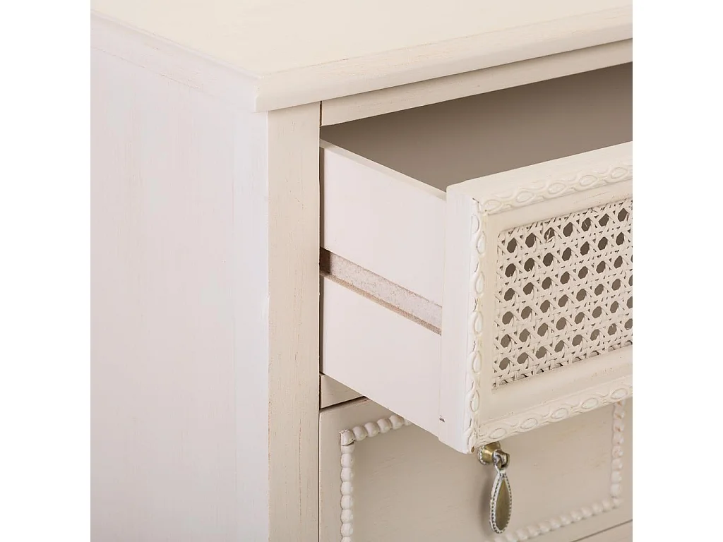 Cómoda de madera beig 65x36x70 cm