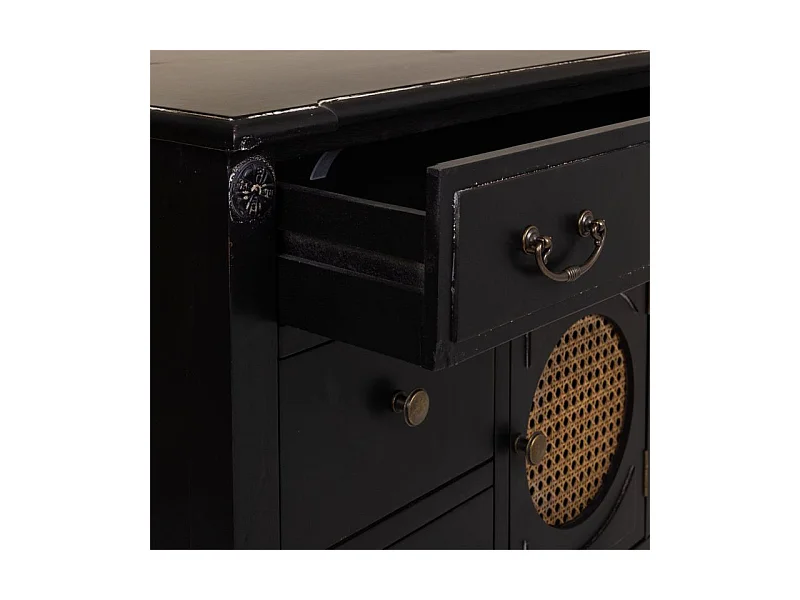 Cómoda de madera negra 85x38x90 cm