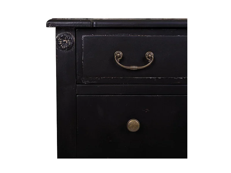 Cómoda de madera negra 85x38x90 cm