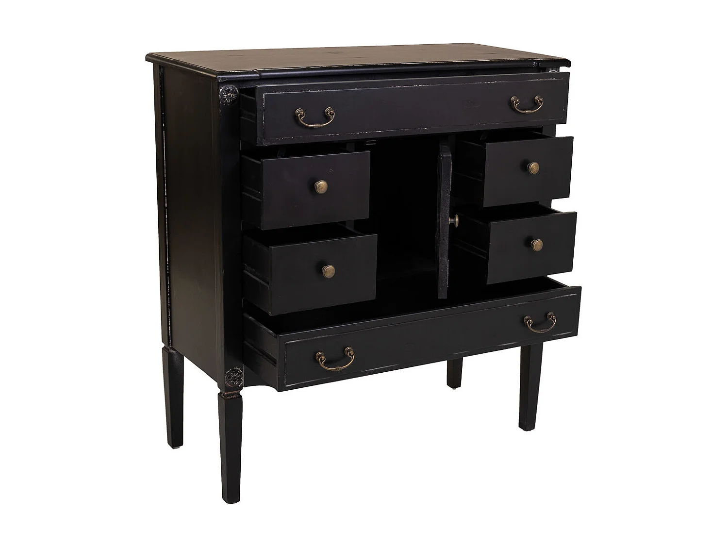 Kommode aus schwarzem Holz 85x38x90