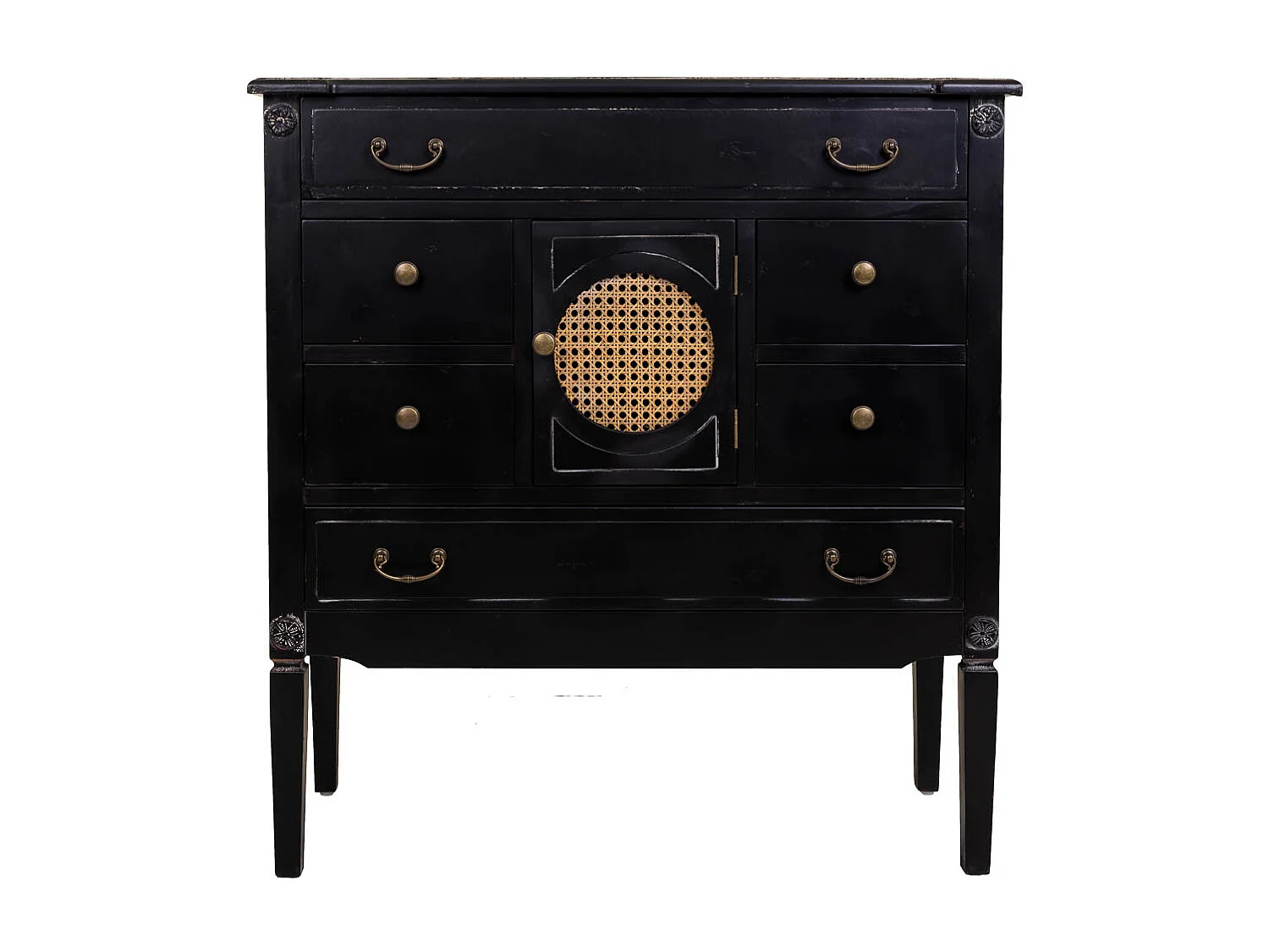 Kommode aus schwarzem Holz 85x38x90