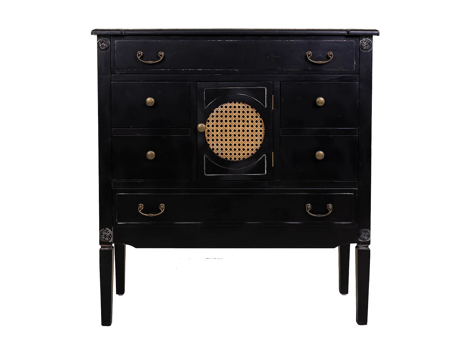 Cómoda de madera negra 85x38x90 cm