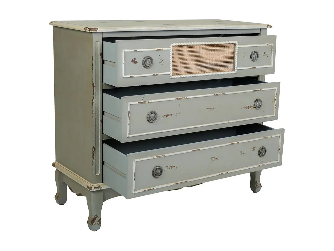 Commode en bois verte 90x38x80