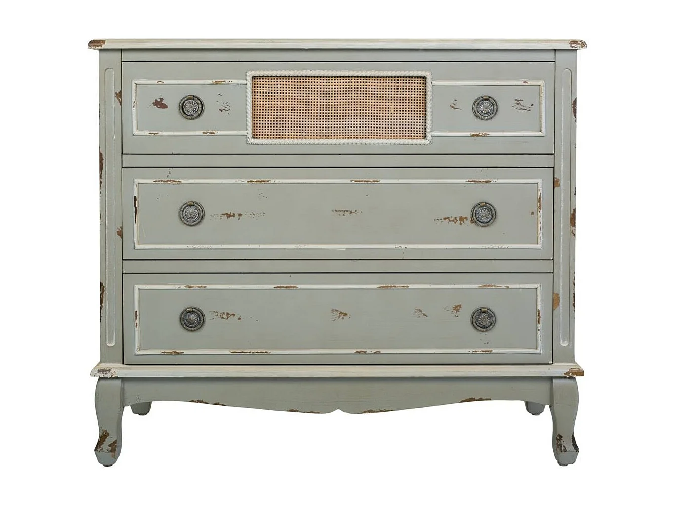 Cômoda de madeira verde 90x38x80