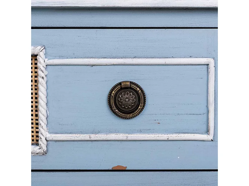 Cômoda de madeira azul 90x38x80