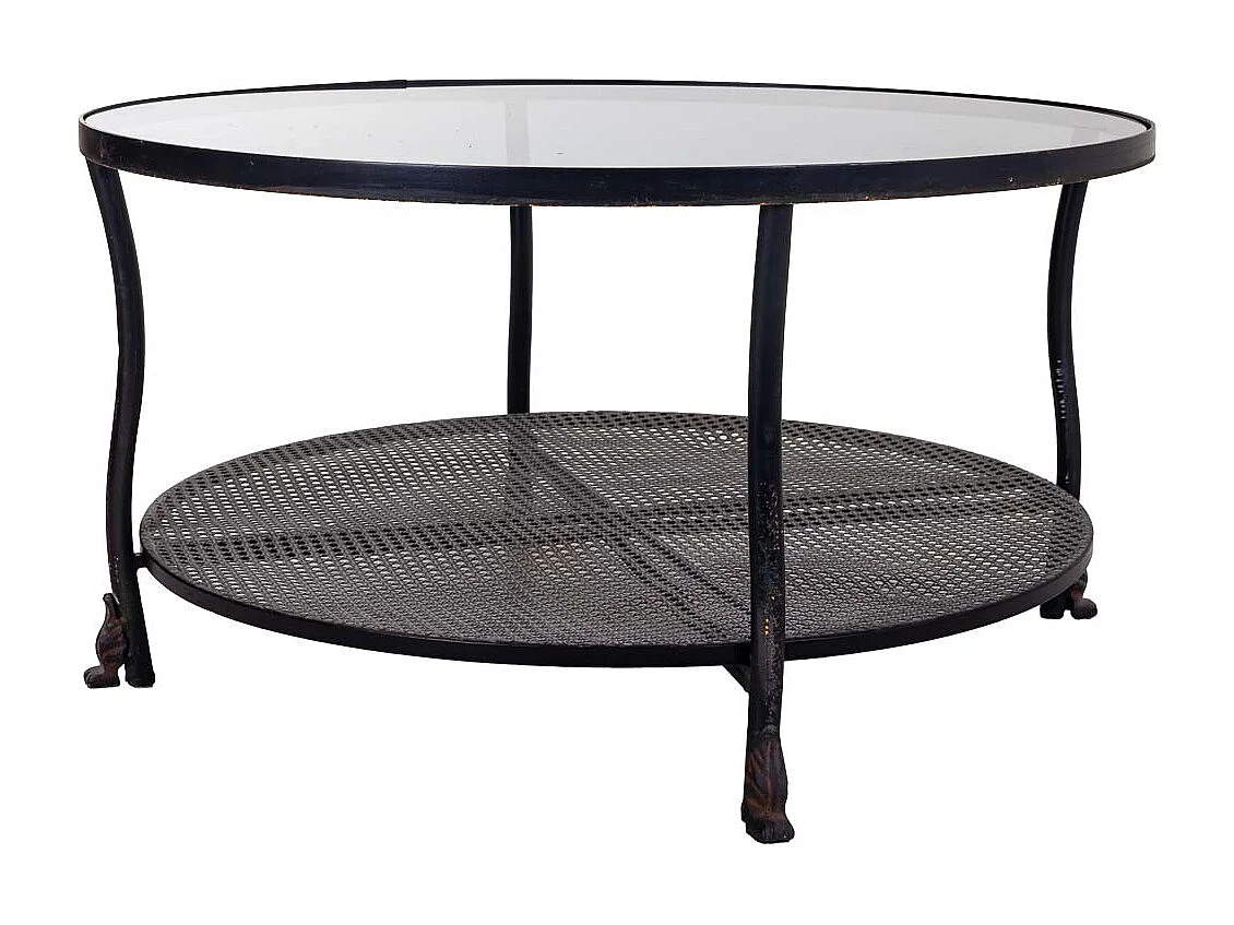 Mesa de centro de metal preto 85x85x45