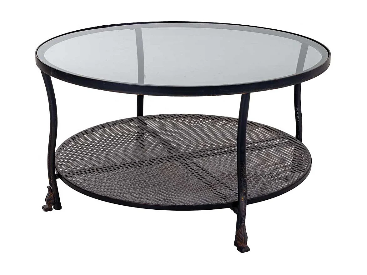 Mesa de centro de metal preto 85x85x45