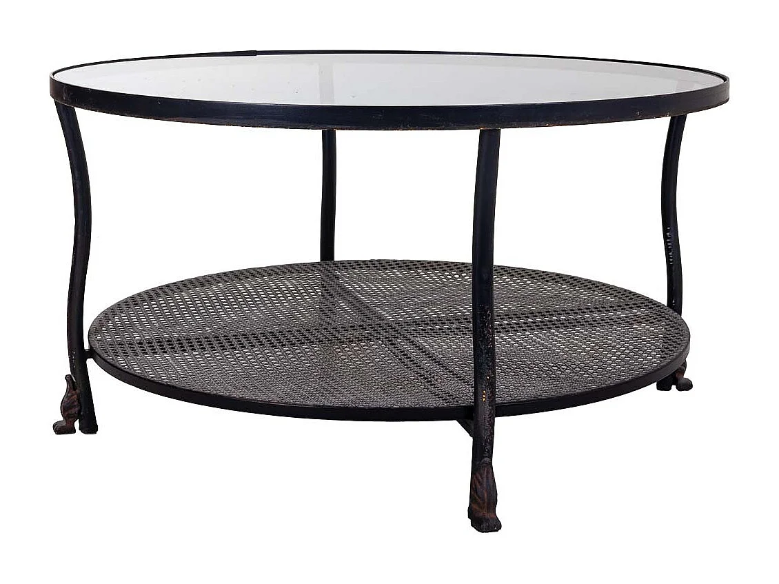 Mesa de centro de metal negro 85x85x45