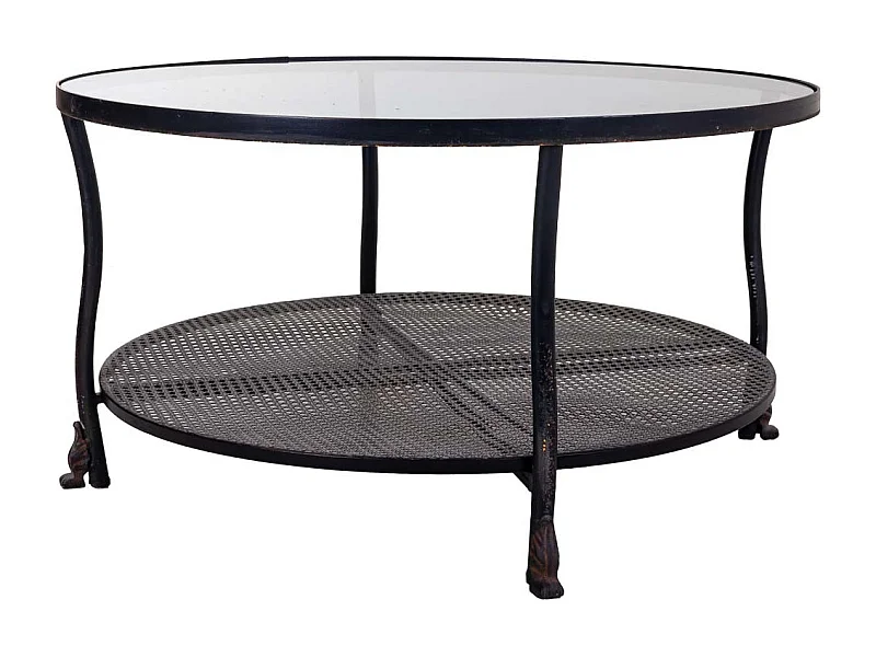 Mesa de centro de metal preto 85x85x45