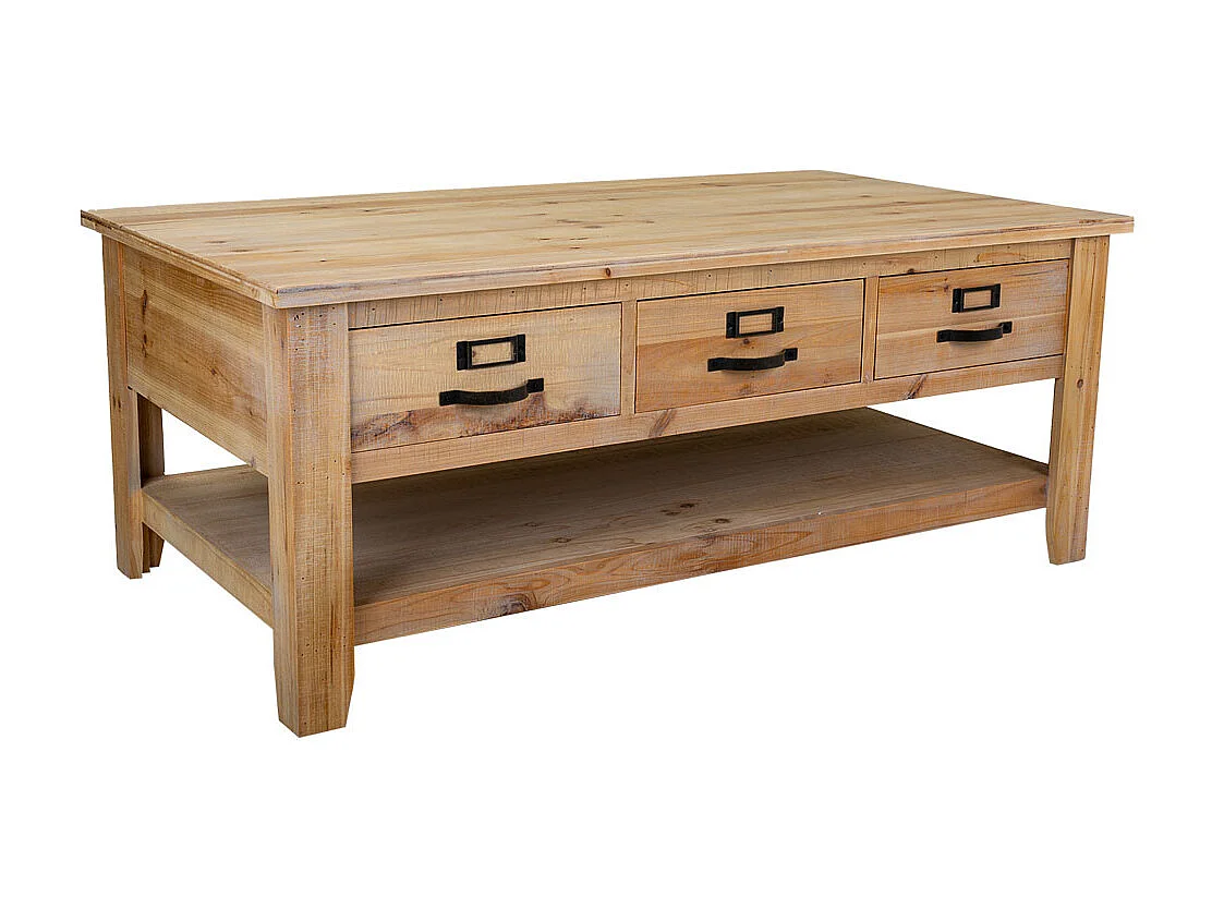 Brauner Couchtisch aus Holz 120x66x48h cm