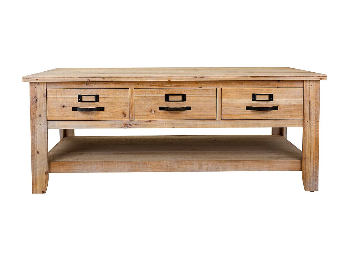 Brauner Couchtisch aus Holz 120x66x48h cm