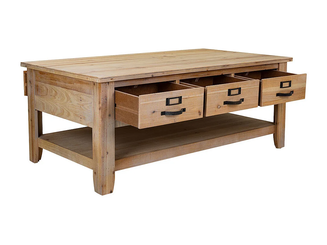 Brauner Couchtisch aus Holz 120x66x48h cm