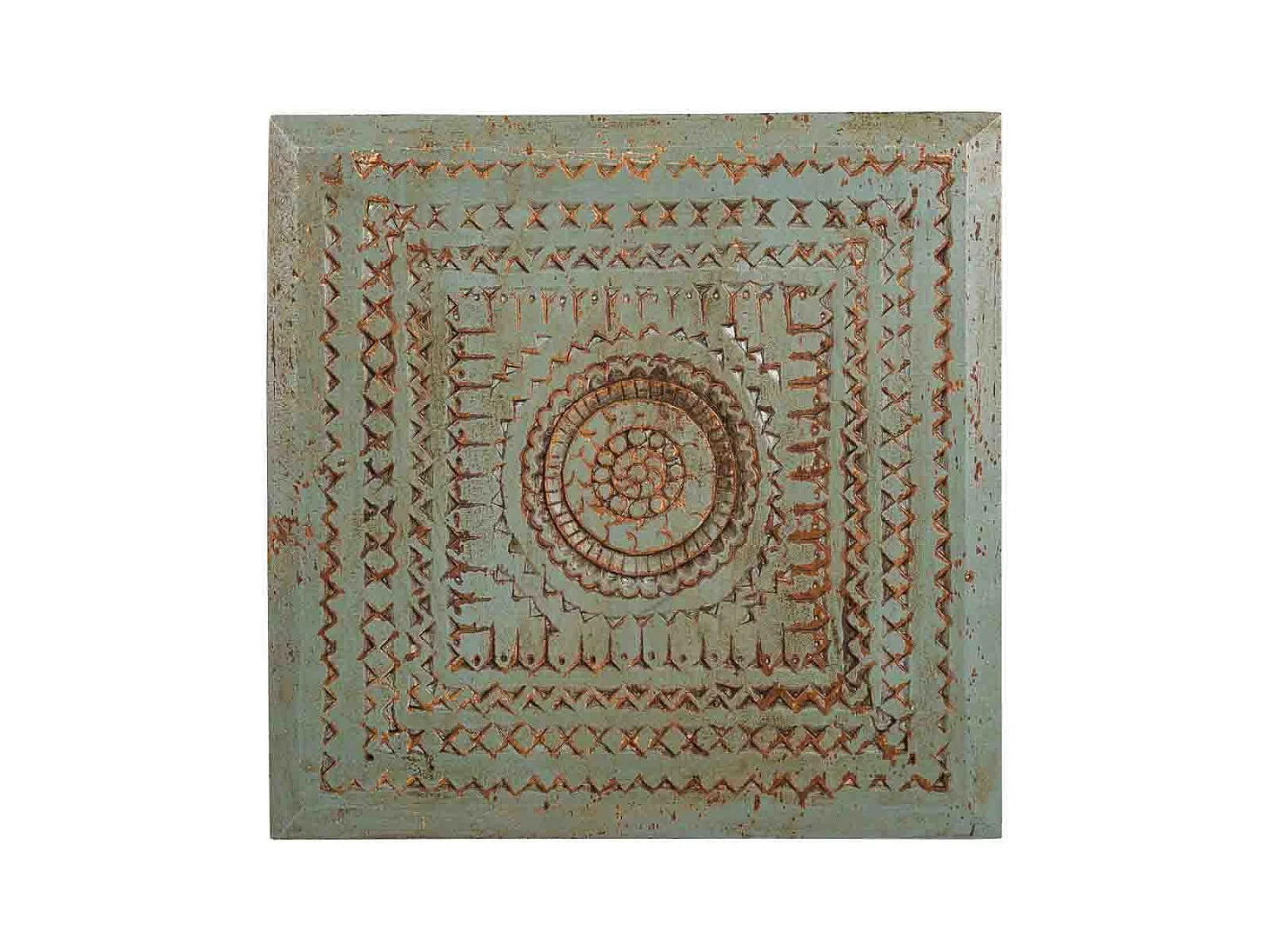 Mitteltisch aus geschnitztem Holz, handgefertigte Ausführung, 33 x 33 x 14 cm