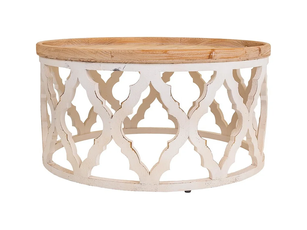 Table basse en bois sculpté 82x82x41