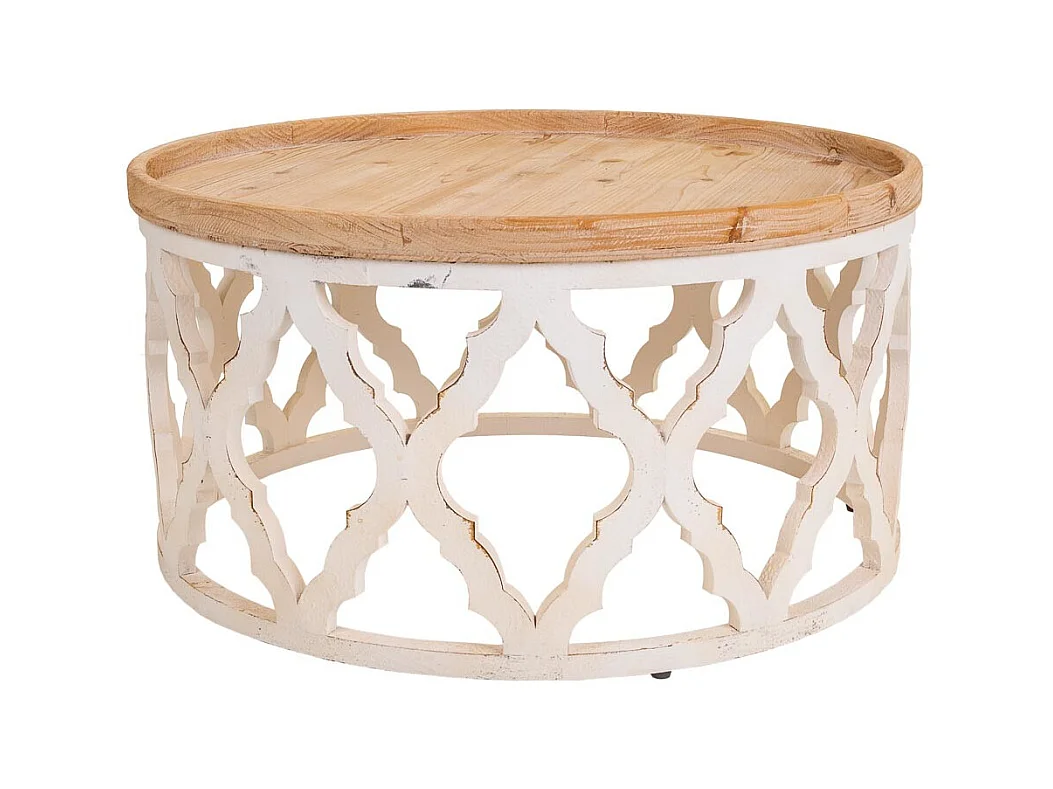 Table basse en bois sculpté 82x82x41