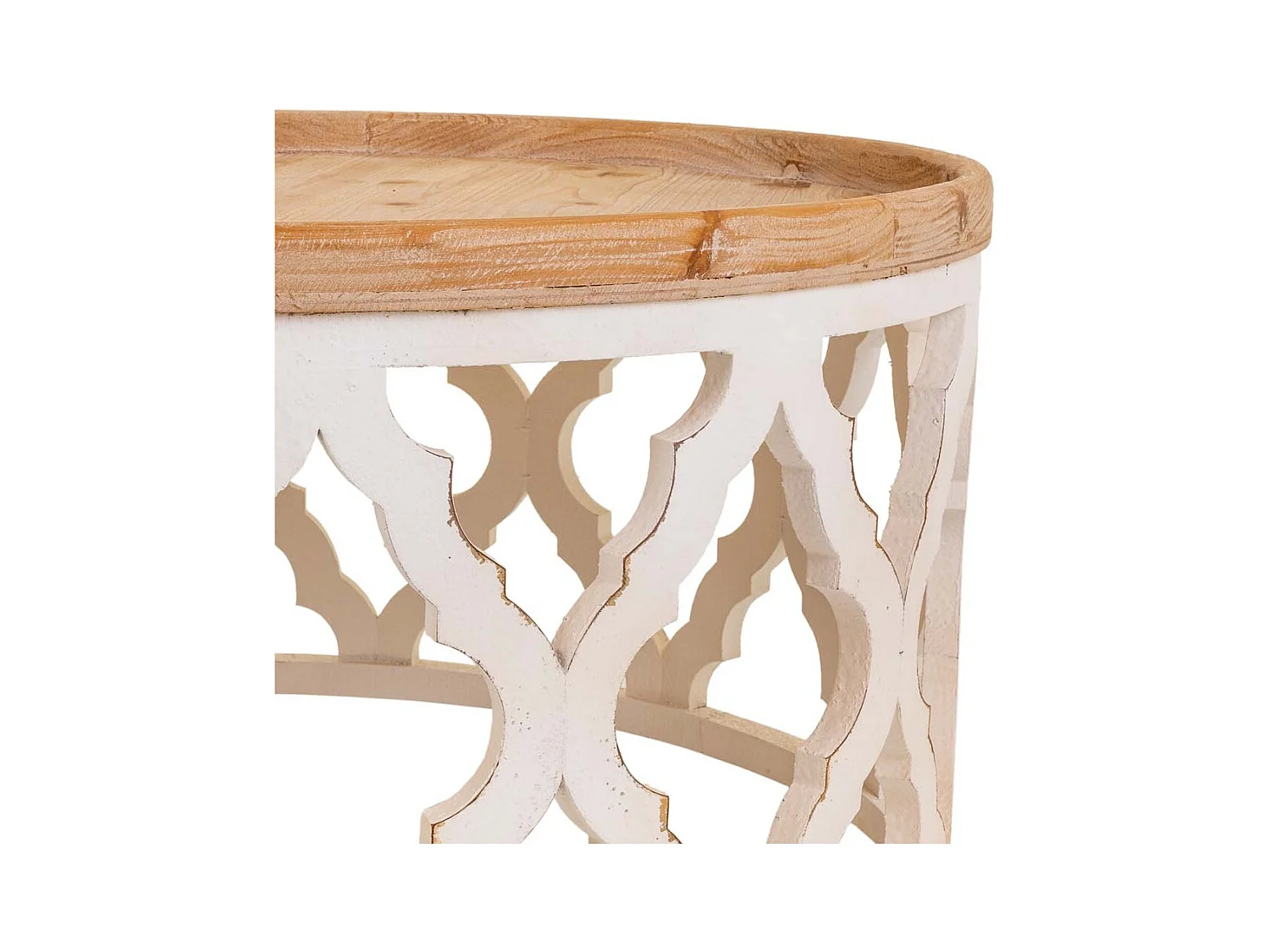 Table basse en bois sculpté 82x82x41