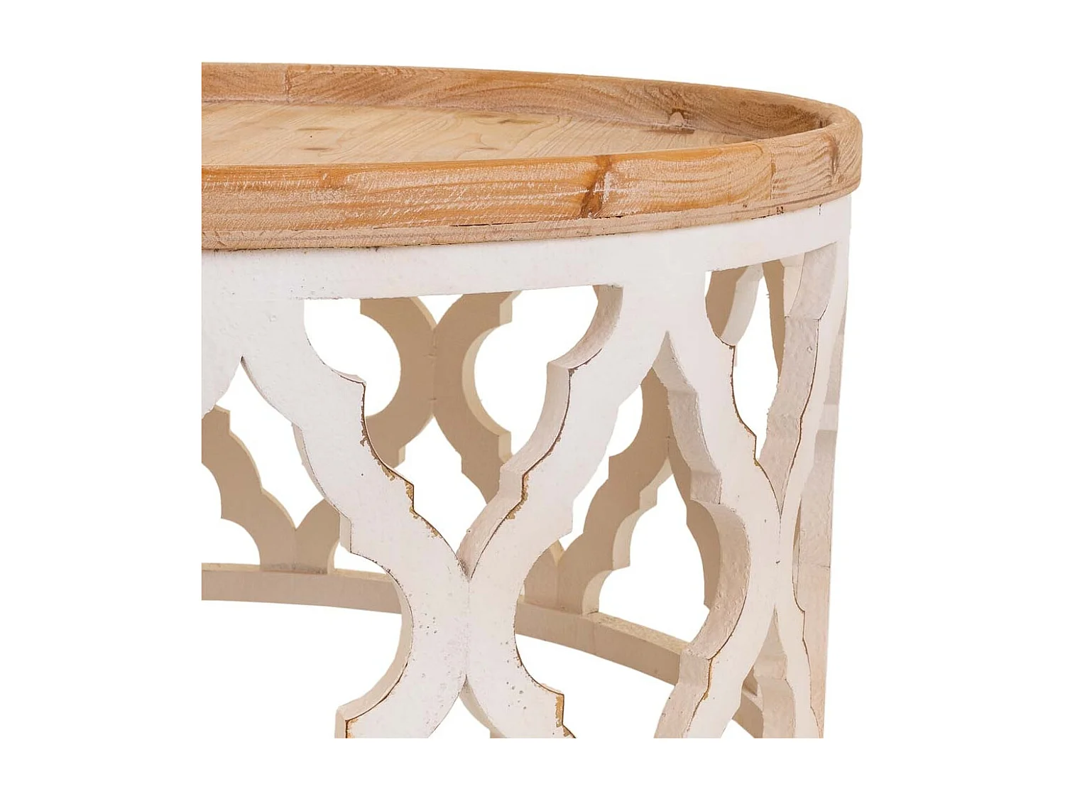 Geschnitzter Couchtisch aus Holz 82x82x41