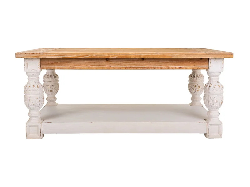 Table basse en bois sculpté marron 120x70x50h