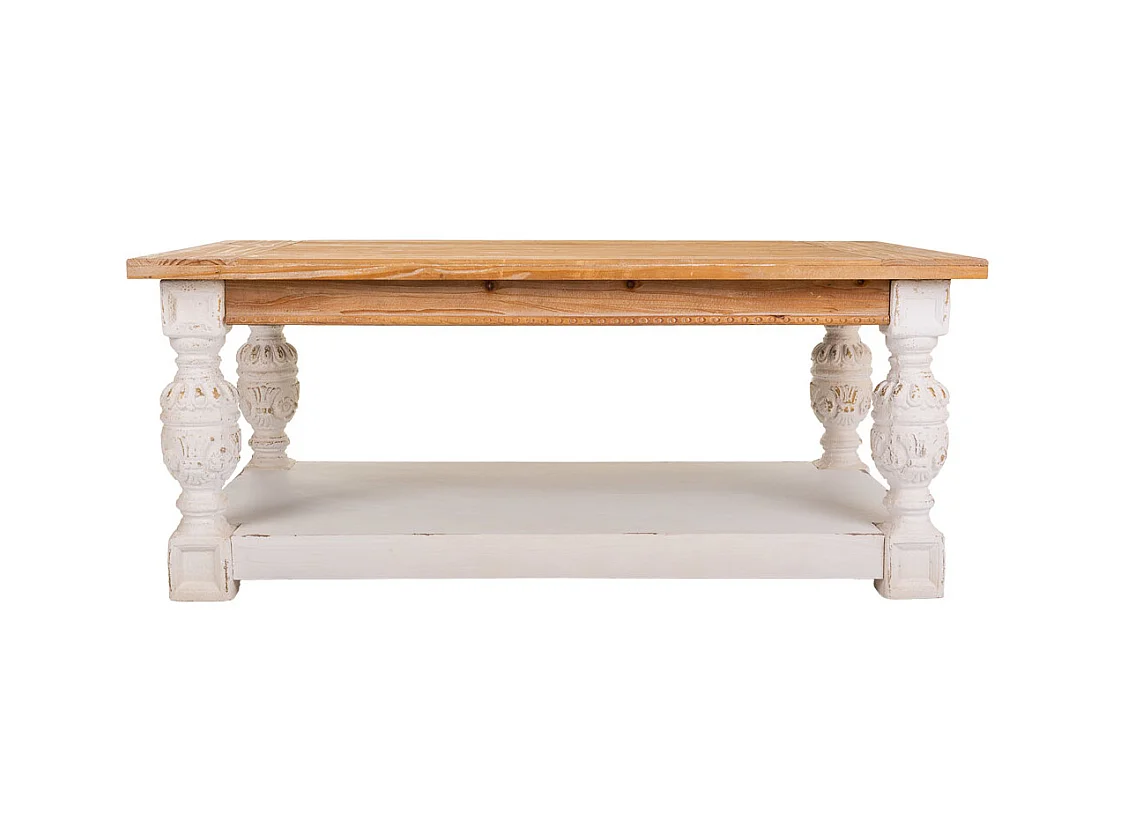 Table basse en bois sculpté marron 120x70x50h