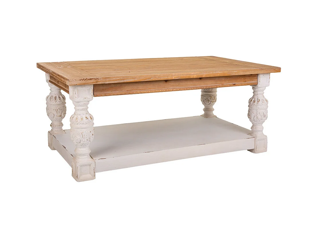 Table basse en bois sculpté marron 120x70x50h