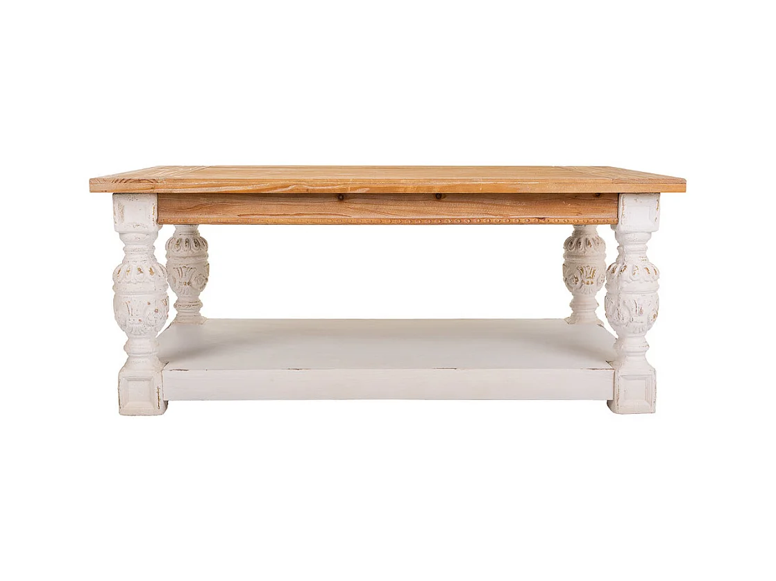 Table basse en bois sculpté marron 120x70x50h