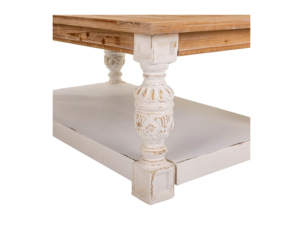 Table basse en bois sculpté marron 120x70x50h