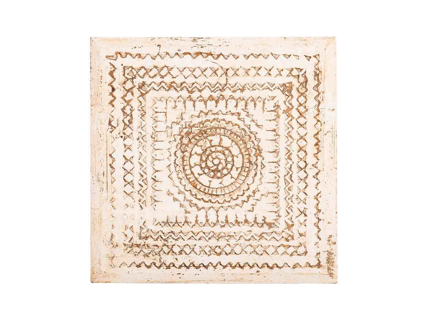 Brauner, geschnitzter Couchtisch aus Holz, 33x33x14h cm