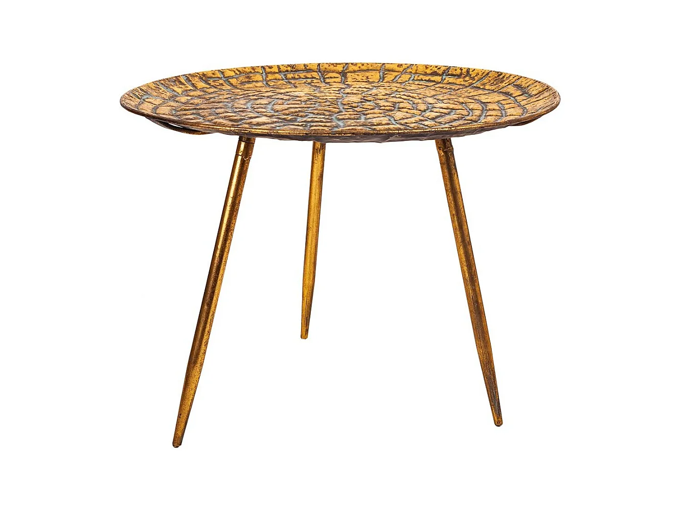 Mesa de centro de metal dourado 54,5x54,5x40