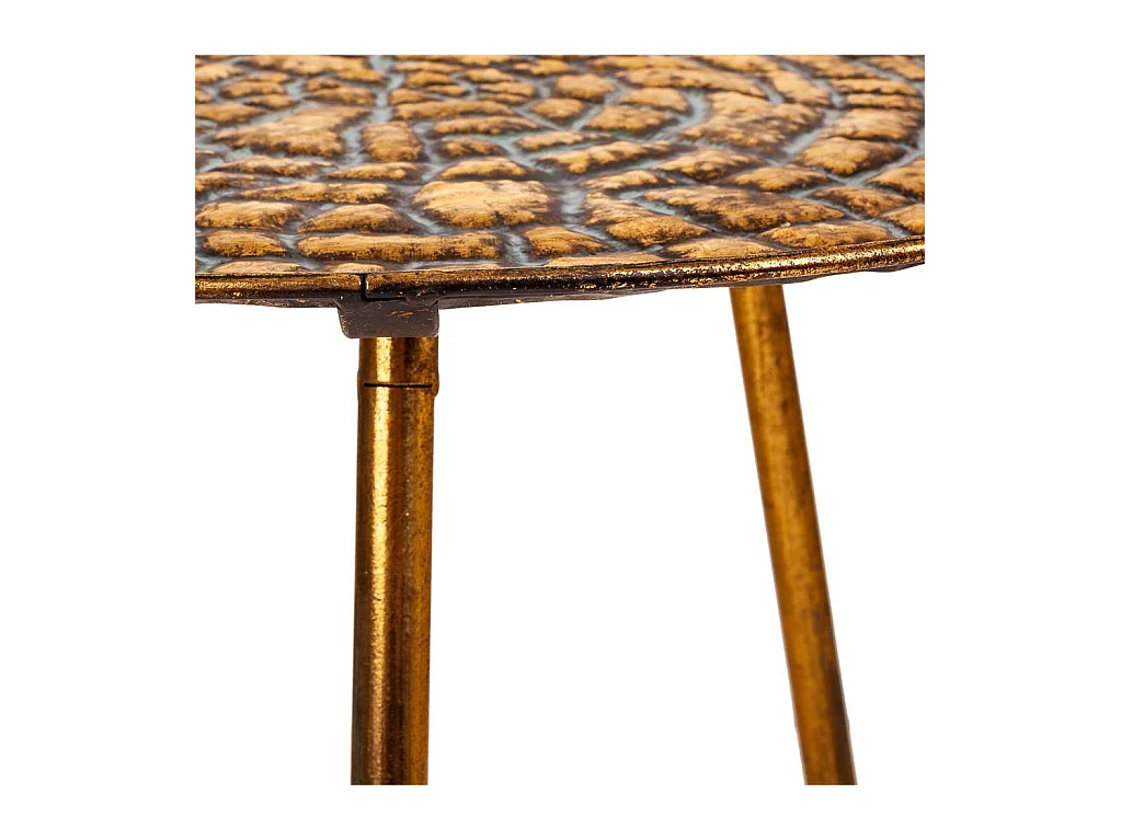 Mesa de centro de metal dourado 54,5x54,5x40