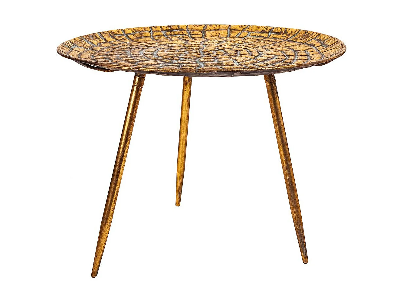 Mesa de centro de metal dourado 54,5x54,5x40